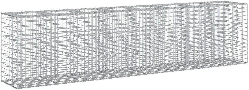 Gabioninė pakelta lova 2 vnt. 330 x 50 x 80 cm Sidabrinė