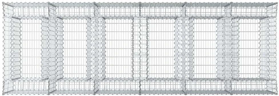 Gabioninė pakelta lova 3 vnt. 300 x 100 x 100 cm Sidabrinė