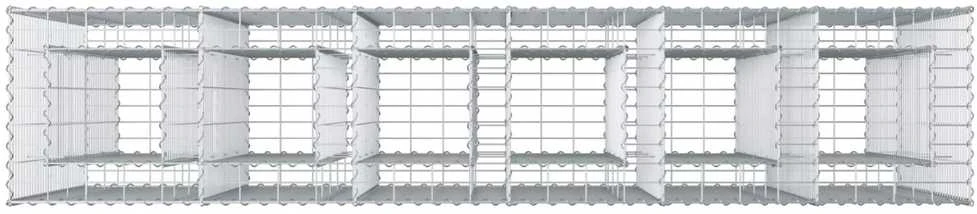 Gabioninė pakelta lova 3 vnt. 250 x 50 x 150 cm Sidabrinė