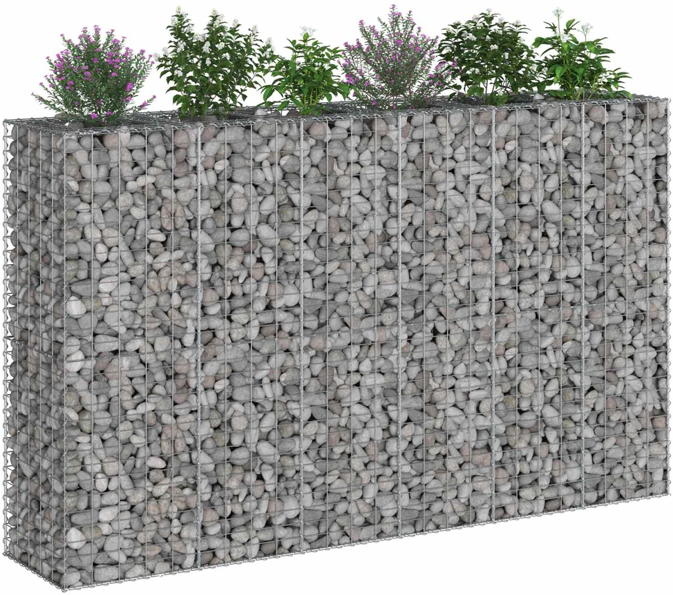Gabioninė pakelta lova 3 vnt. 250 x 50 x 150 cm