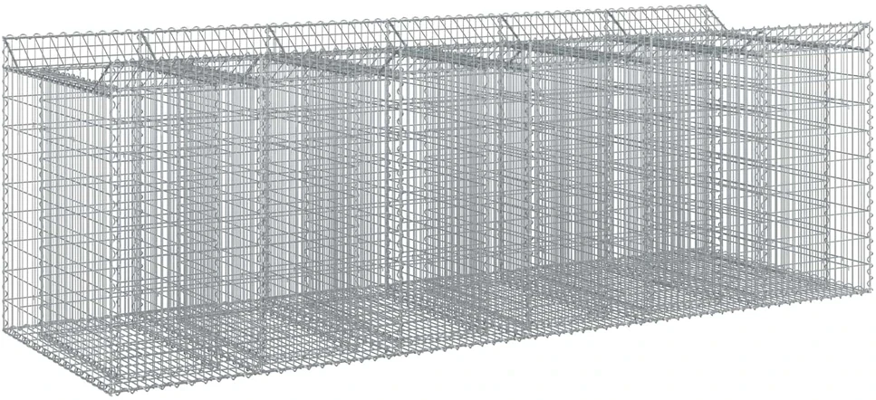 Gabioninė pakelta lova 3 vnt. 300 x 100 x 100 cm Sidabrinė