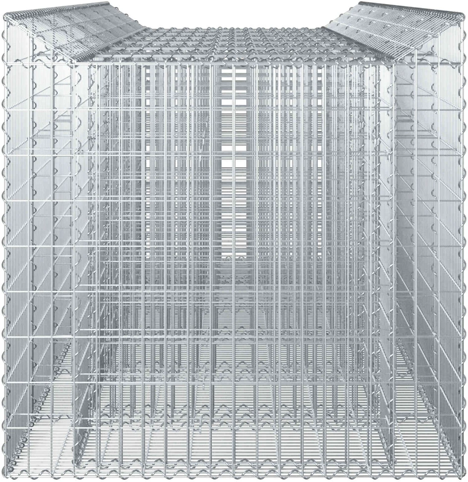 Gabioninė pakelta lova 3 vnt. 300 x 100 x 100 cm Sidabrinė