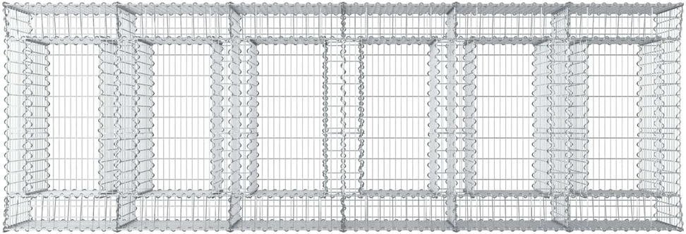 Gabioninė pakelta lova 3 vnt. 300 x 100 x 100 cm Sidabrinė