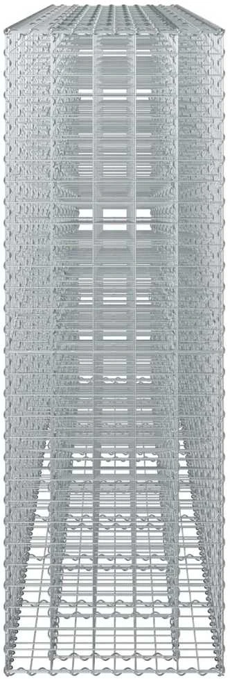 Gabioninė pakelta lova 4 vnt. 330 x 50 x 150 cm Sidabrinė