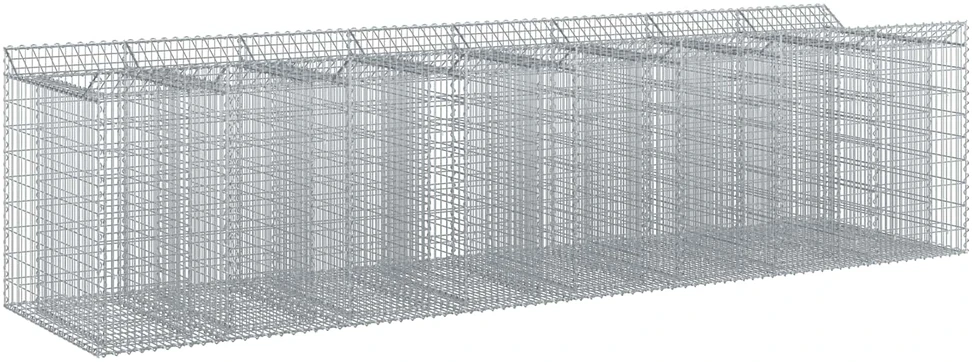 Gabioninė pakelta lova 4 vnt. 400 x 100 x 100 cm Sidabrinė
