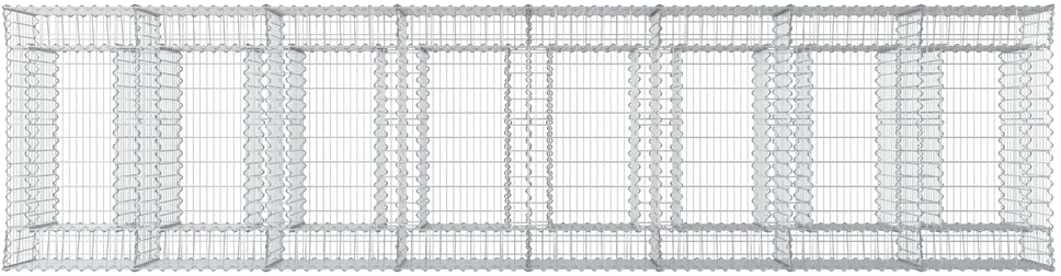 Gabioninė pakelta lova 4 vnt. 400 x 100 x 100 cm Sidabrinė