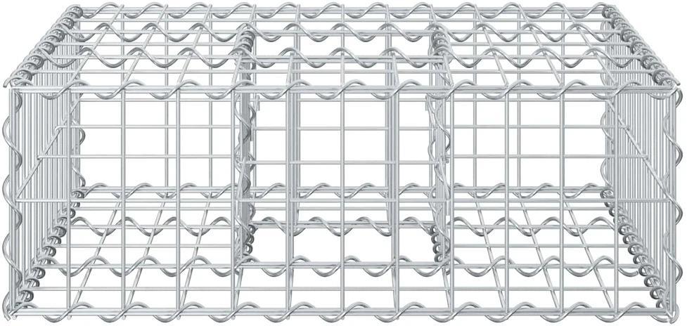 Gabioninė pakelta lova 60 x 60 x 20 cm Cinkuota plienas Sidabro