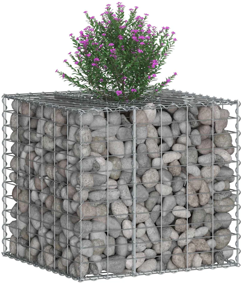 Gabioninė pakelta lova 60 x 60 x 55 cm Galvanizuotas plienas