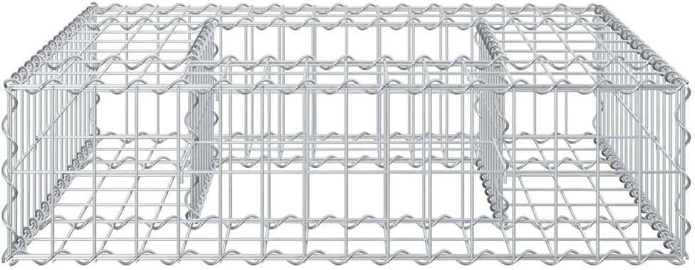 Gabioninė pakelta lova 80 x 80 x 20 cm Cinkuota plienas Sidabro