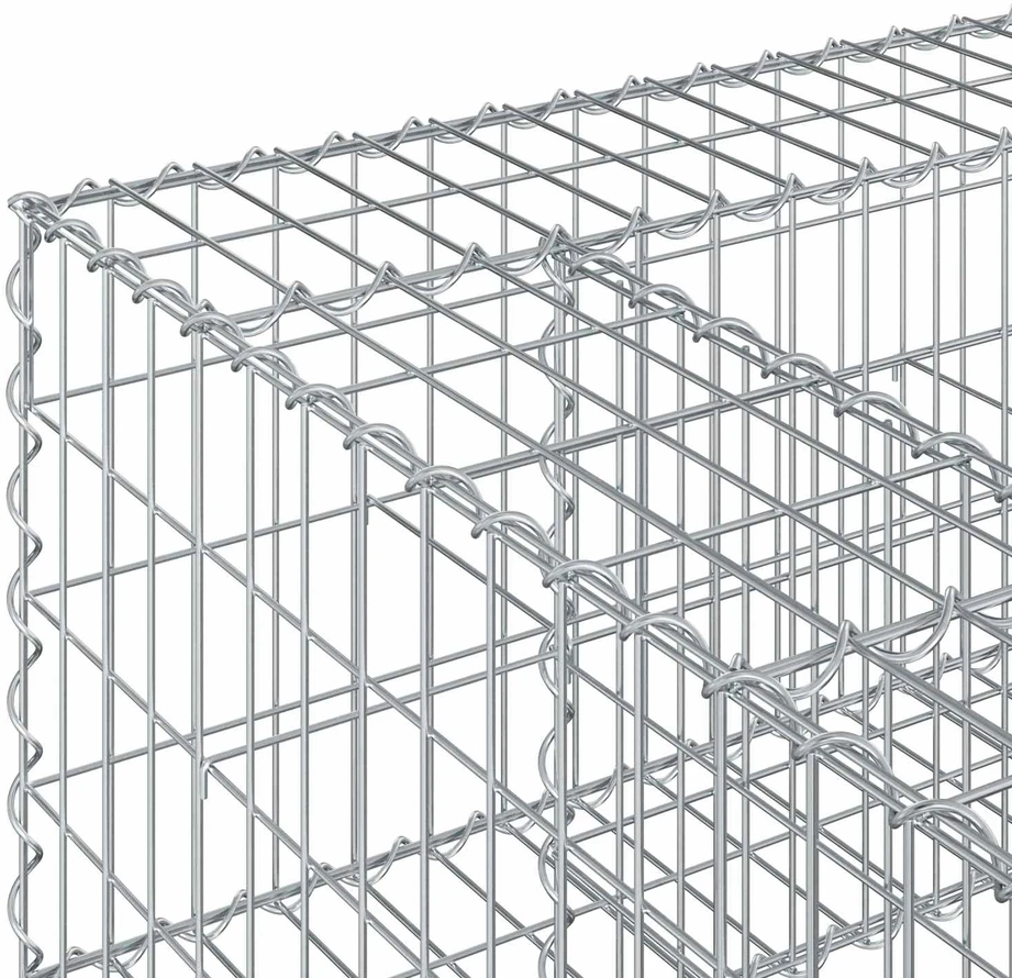 Gabioninė pakelta lova 80 x 80 x 40 cm Cinkuota plienas Sidabro