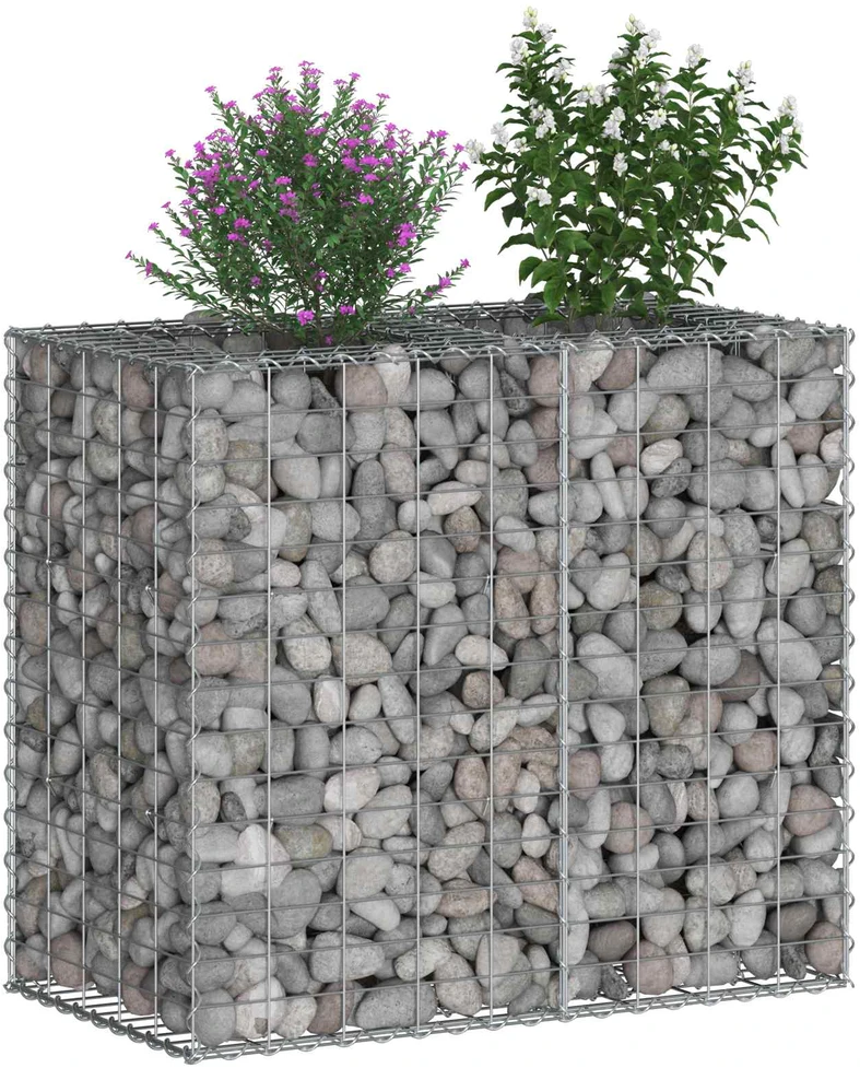 Gabioninė pakelta lova 90 x 50 x 80 cm Galvanizuotas plienas
