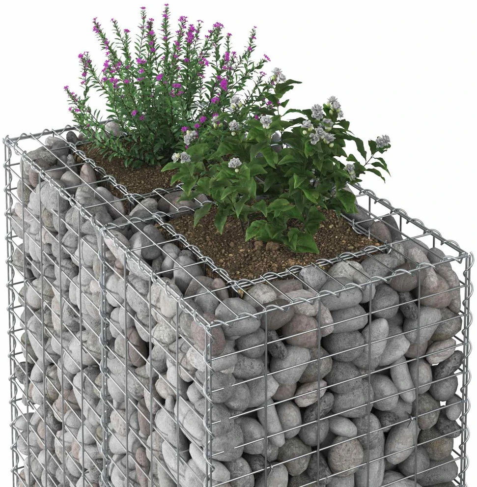Gabioninė pakelta lova 90 x 50 x 80 cm Galvanizuotas plienas