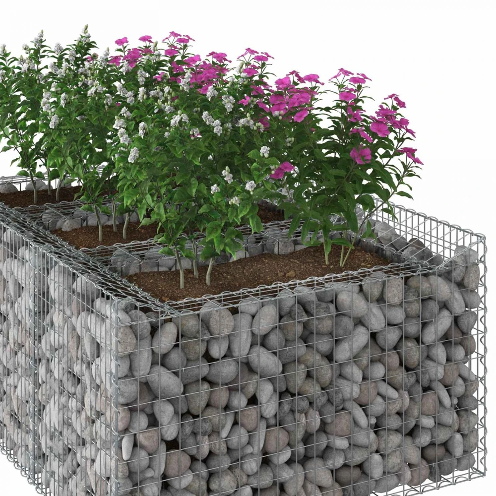 Gabioninė pakelta lova 150 x 100 x 60 cm Galvanizuotas plienas