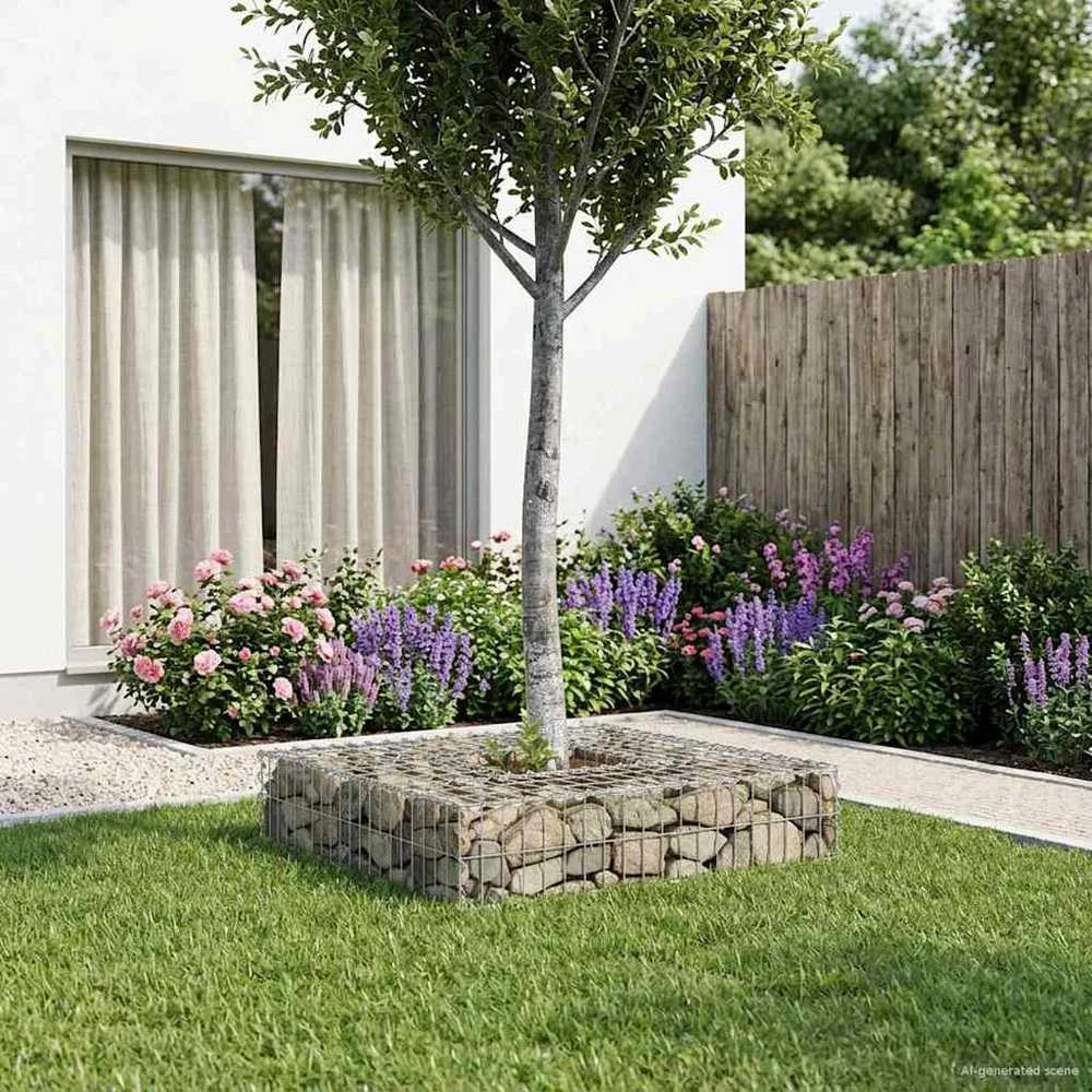 Gabioninė pakelta lova 100 x 100 x 20 cm Cinkuota plienas