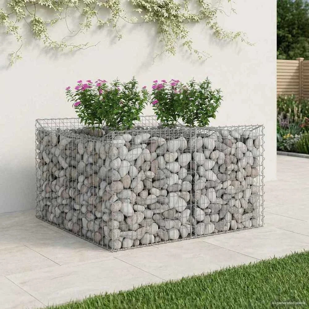 Gabioninė pakelta lova 100 x 100 x 60 cm Galvanizuotas plienas
