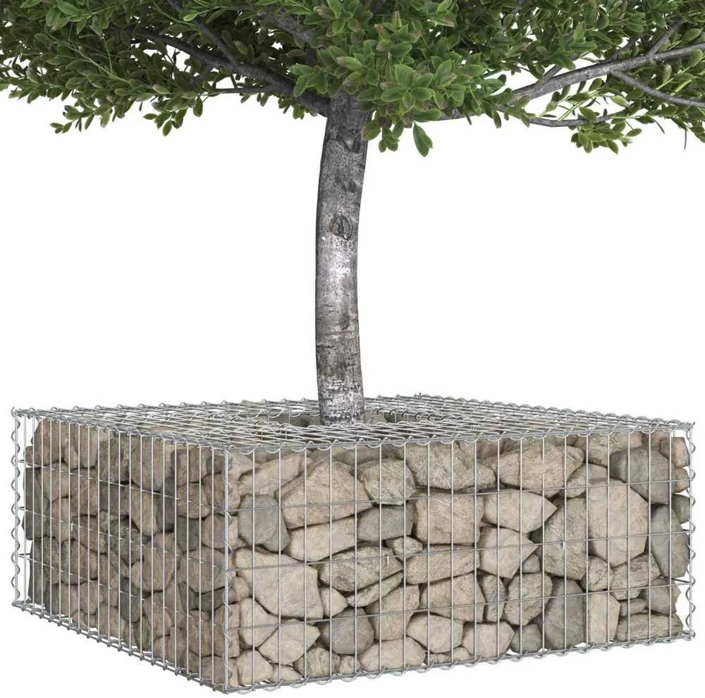 Gabioninė pakelta lova 100 x 100 x 40 cm Cinkuota plienas