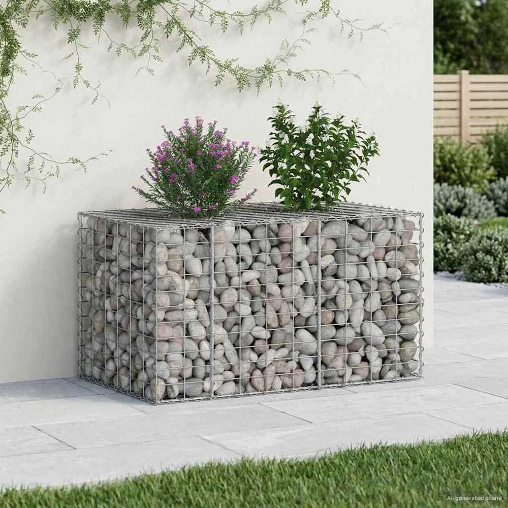 Gabioninė pakelta lova 100 x 60 x 55 cm Galvanizuotas plienas