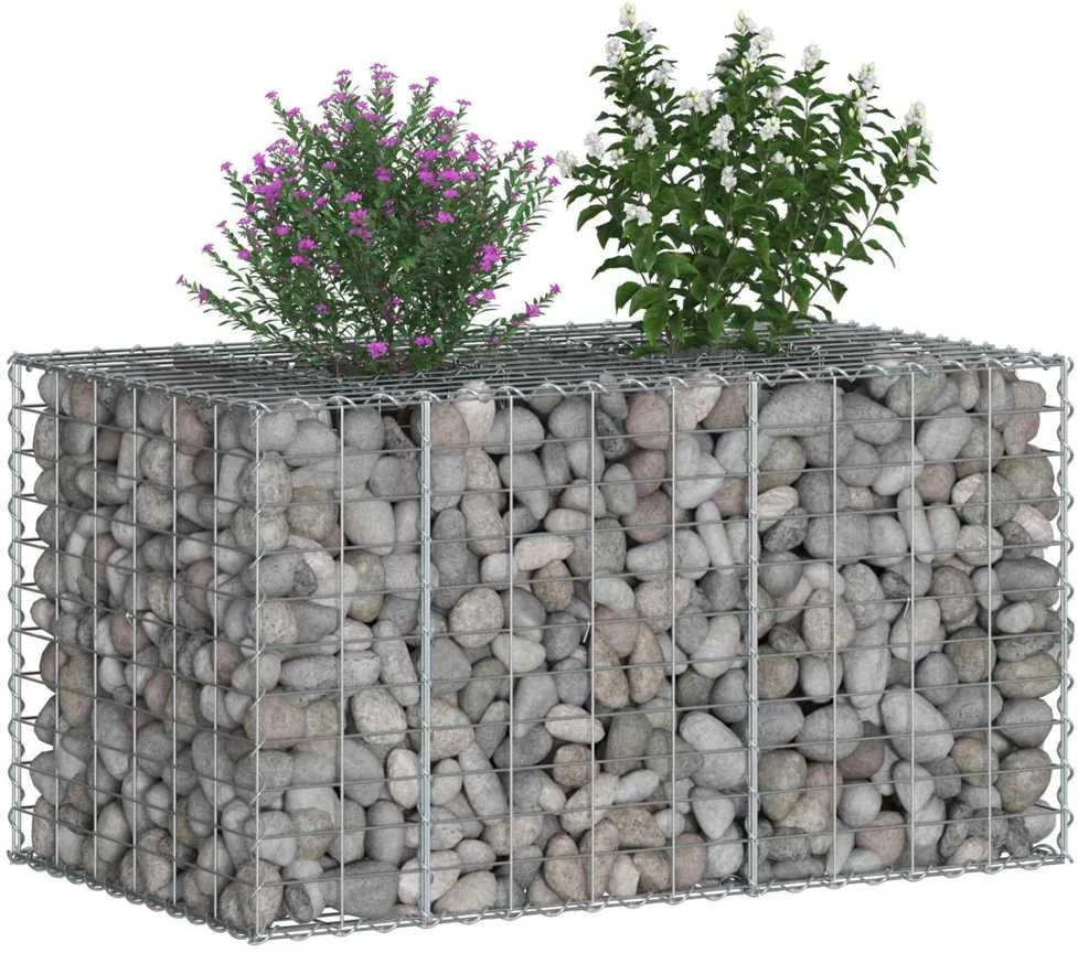 Gabioninė pakelta lova 100 x 60 x 55 cm Galvanizuotas plienas