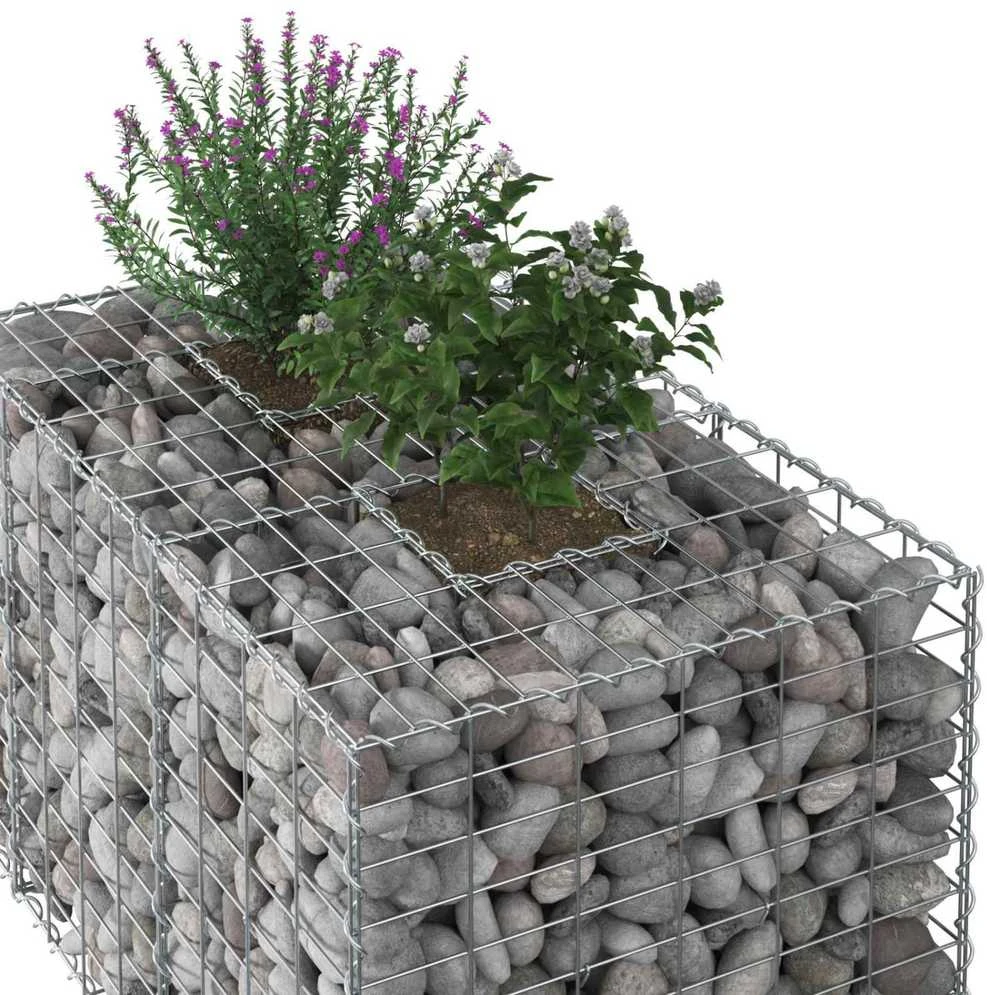 Gabioninė pakelta lova 100 x 60 x 55 cm Galvanizuotas plienas