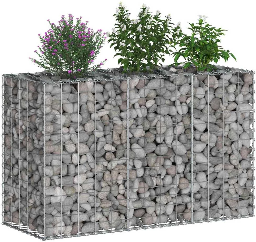 Gabioninė pakelta lova 130 x 50 x 80 cm Galvanizuotas plienas