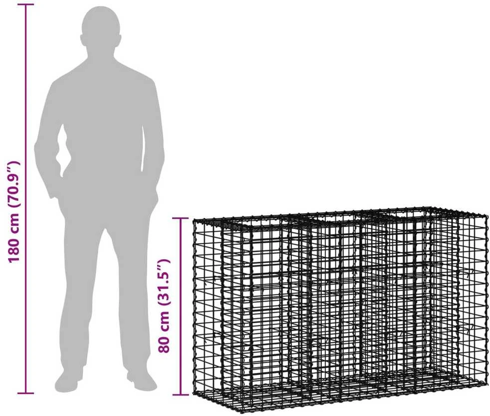Gabioninė pakelta lova 130 x 50 x 80 cm Galvanizuotas plienas