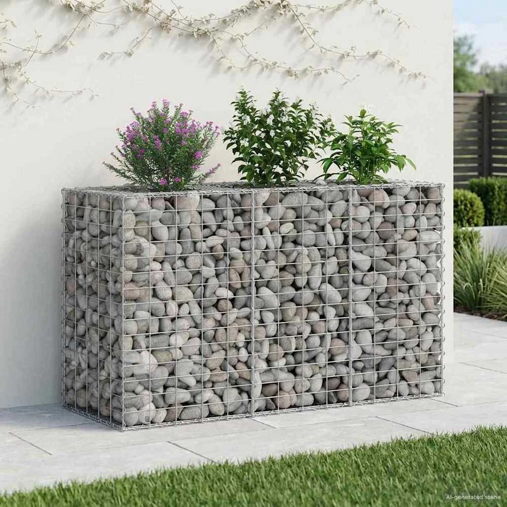 Gabioninė pakelta lova 130 x 50 x 80 cm Galvanizuotas plienas