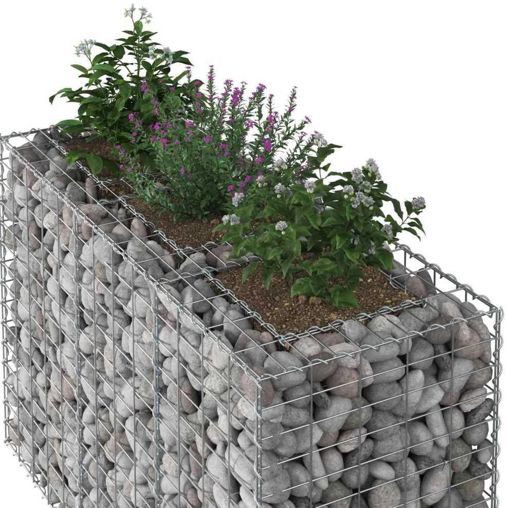 Gabioninė pakelta lova 130 x 50 x 80 cm Galvanizuotas plienas
