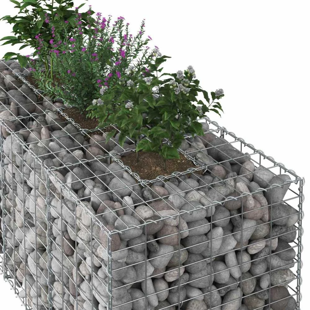 Gabioninė pakelta lova 140 x 60 x 55 cm Galvanizuotas plienas