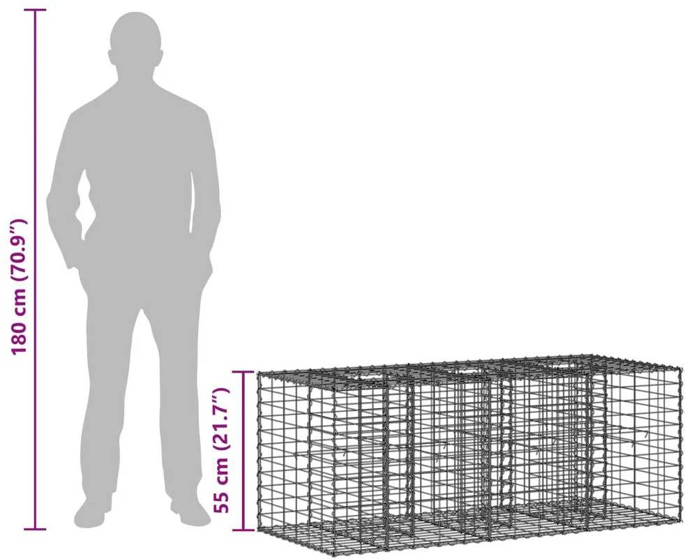 Gabioninė pakelta lova 140 x 60 x 55 cm Galvanizuotas plienas