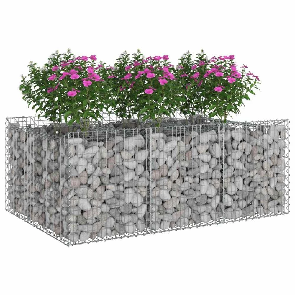 Gabioninė pakelta lova 150 x 100 x 60 cm Galvanizuotas plienas