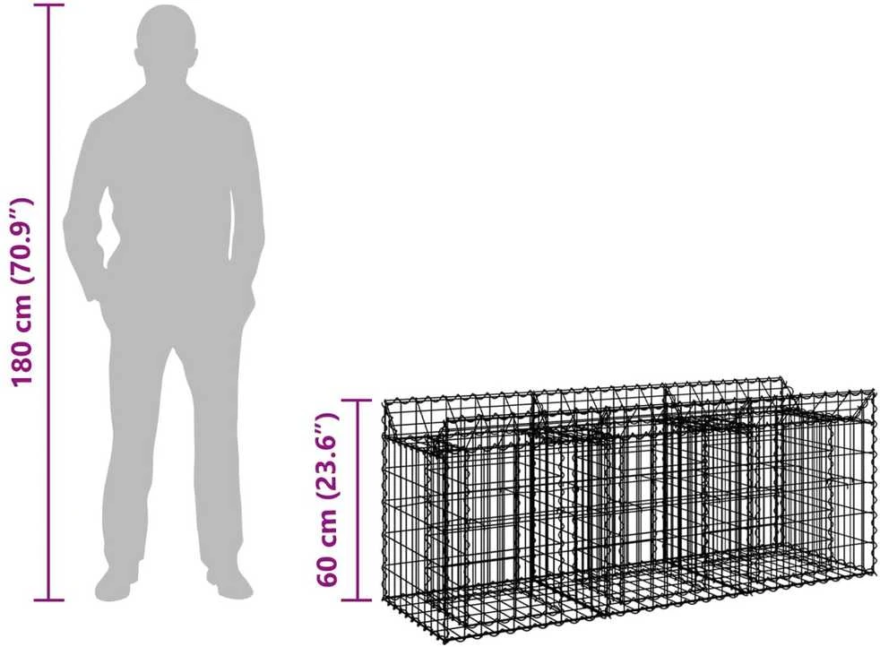 Gabioninė pakelta lova 150 x 50 x 60 cm Galvanizuotas plienas