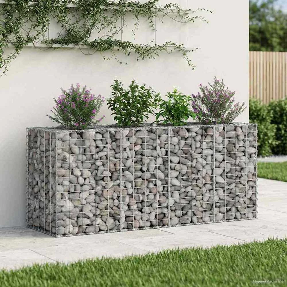 Gabioninė pakelta lova 170 x 50 x 80 cm Galvanizuotas plienas