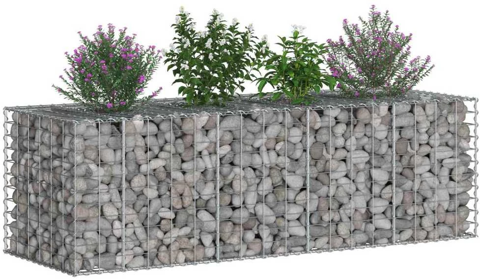 Gabioninė pakelta lova 180 x 60 x 55 cm Galvanizuotas plienas