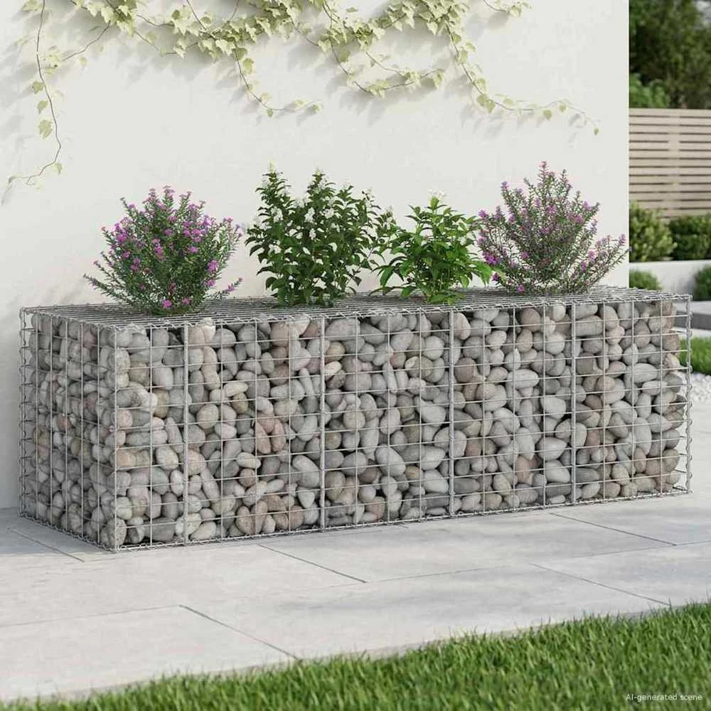 Gabioninė pakelta lova 180 x 60 x 55 cm Galvanizuotas plienas