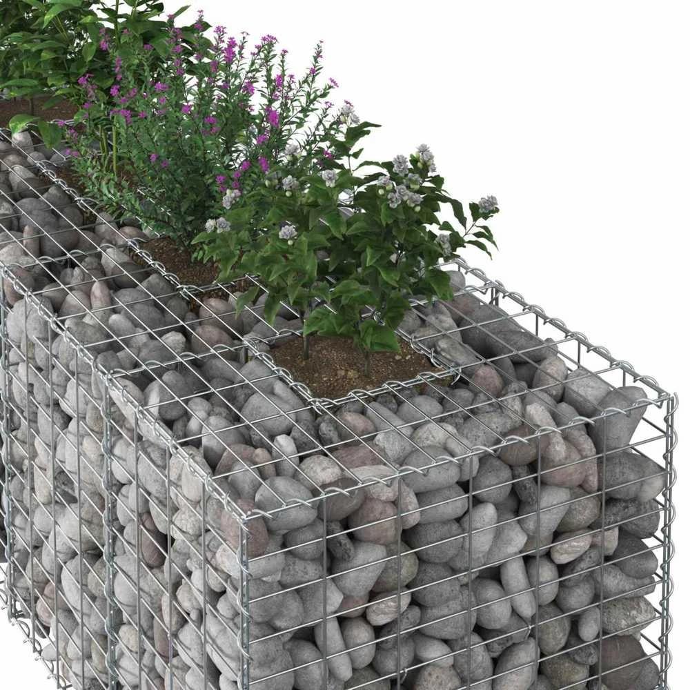 Gabioninė pakelta lova 180 x 60 x 55 cm Galvanizuotas plienas