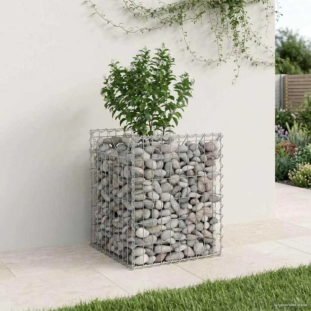 Gabioninė pakelta lova 50 x 50 x 60 cm Galvanizuotas plienas