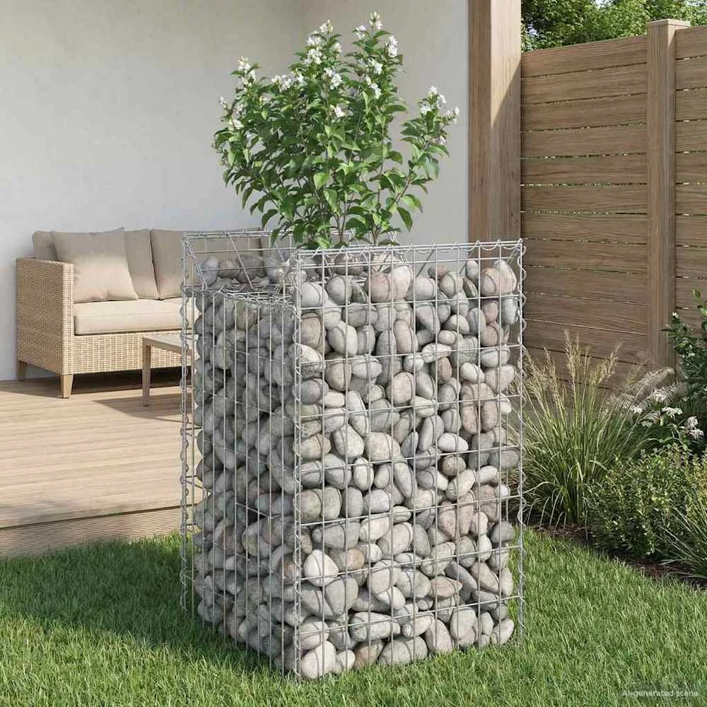 Gabioninė pakelta lova 50 x 50 x 80 cm Galvanizuotas plienas