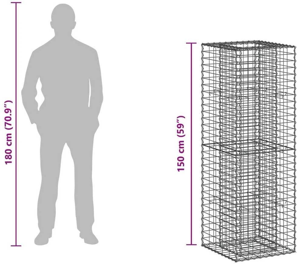 Gabioninė pakelta lova 50 x 50 x 150 cm Galvanizuotas plienas