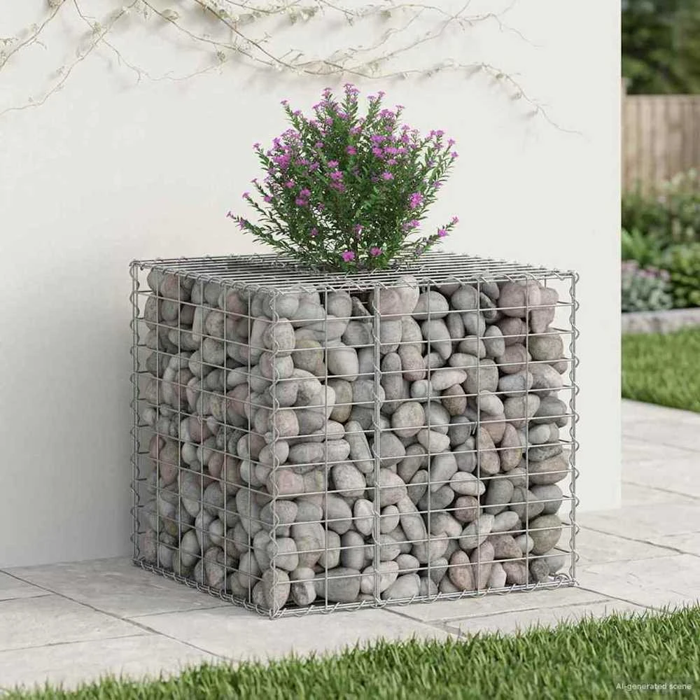 Gabioninė pakelta lova 60 x 60 x 55 cm Galvanizuotas plienas