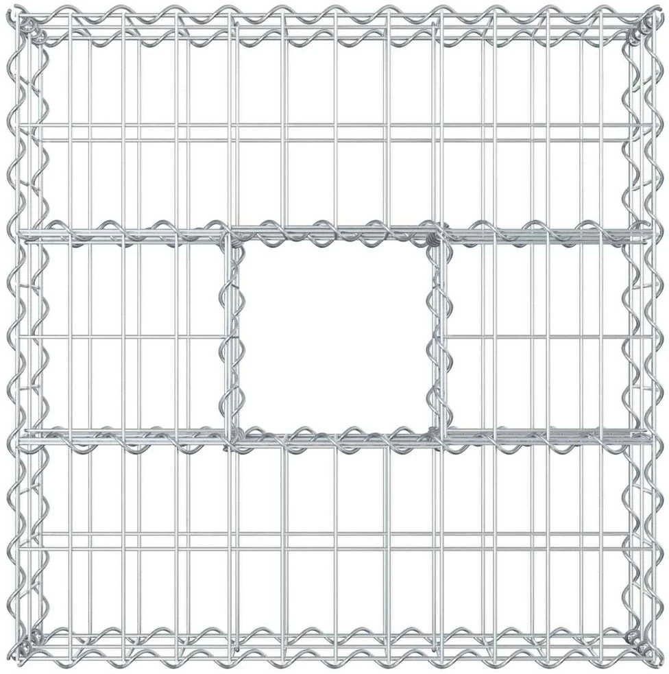 Gabioninė pakelta lova 60 x 60 x 20 cm Cinkuota plienas Sidabro