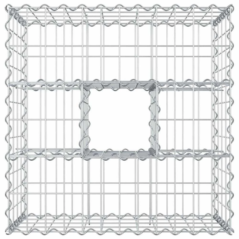 Gabioninė pakelta lova 60 x 60 x 40 cm Cinkuota plienas Sidabro