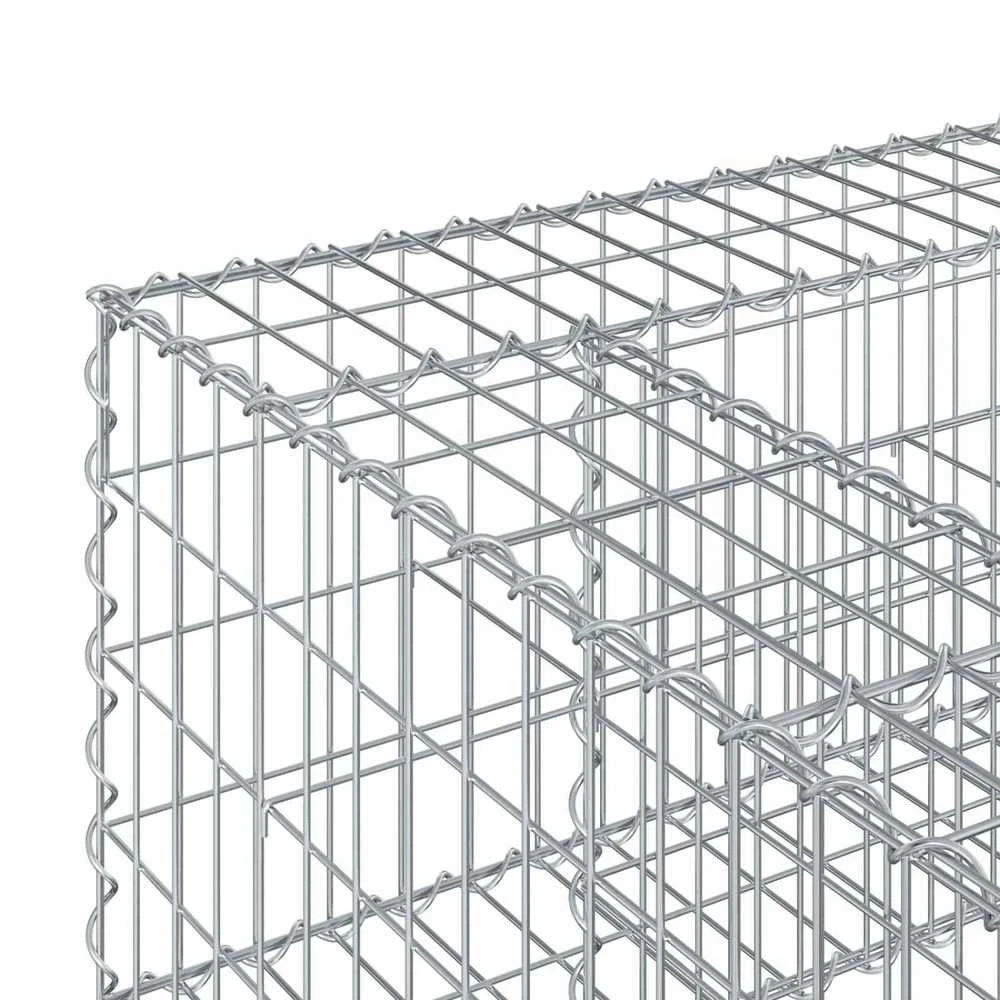 Gabioninė pakelta lova 80 x 80 x 40 cm Cinkuota plienas Sidabro