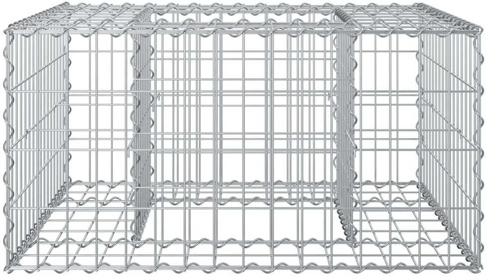 Gabioninė pakelta lova 80 x 80 x 40 cm Cinkuota plienas Sidabro
