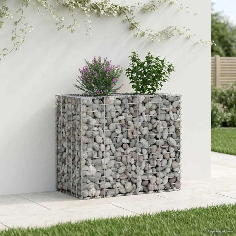 Gabioninė pakelta lova 90 x 50 x 80 cm Galvanizuotas plienas