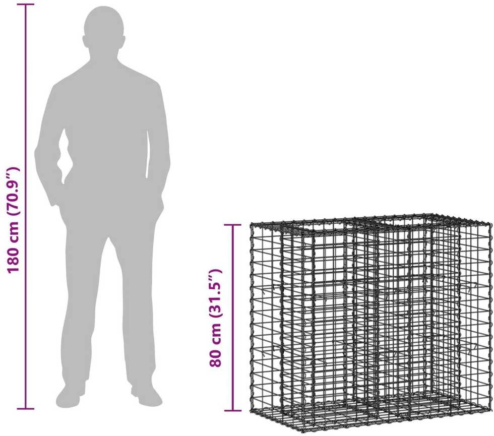 Gabioninė pakelta lova 90 x 50 x 80 cm Galvanizuotas plienas