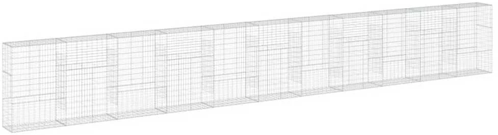 Gabiono krepšys su dangčiu, 1100x50x150cm, galvanizuota geležis