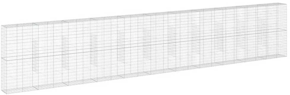 Gabiono krepšys su dangčiu, 1100x50x200cm, galvanizuota geležis
