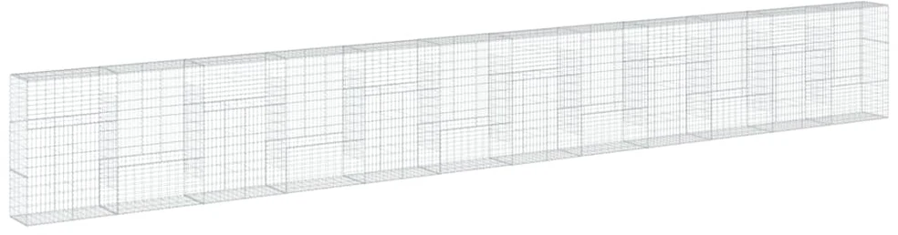 Gabiono krepšys su dangčiu, 1200x50x150cm, galvanizuota geležis