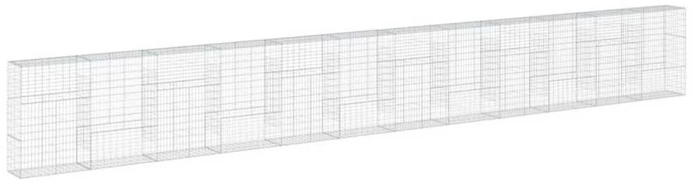 Gabiono krepšys su dangčiu, 1200x50x150cm, galvanizuota geležis