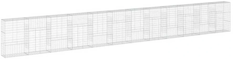 Gabiono krepšys su dangčiu, 1200x50x150cm, galvanizuota geležis